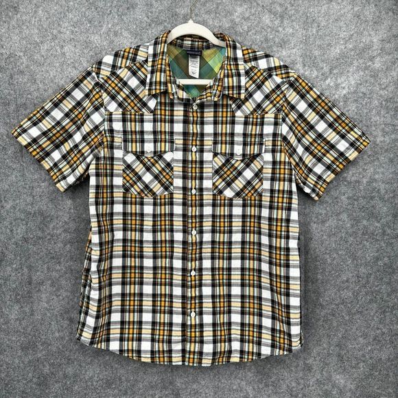 Patagonia Other - Patagonia Shirt Mens Large Plaid Western Style Short Sleeve Organic Cotton